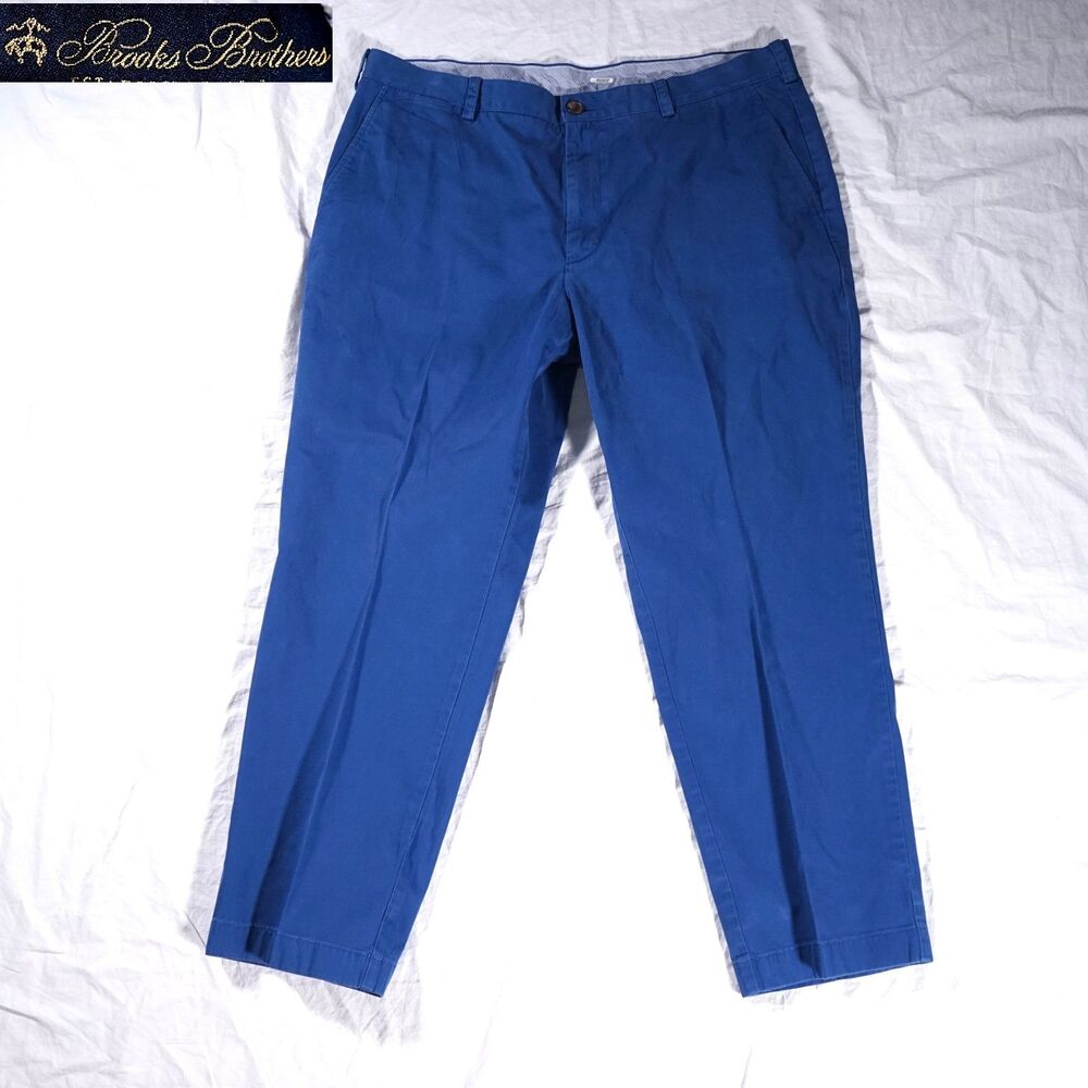 Brooks Brothers Clark Chino Pants Blue Mens 42x30